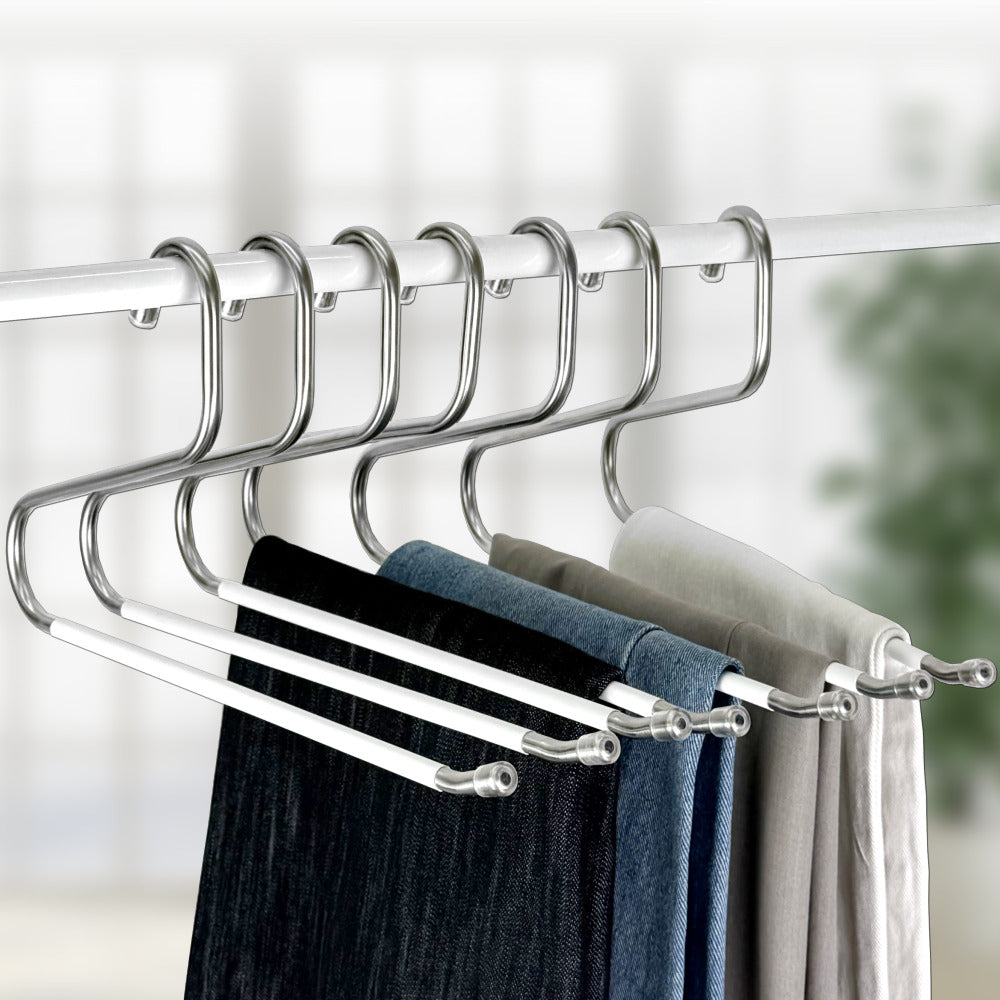 OLG 8mm Stainless Steel Pants Hangers – Ultra-Strong, Non-Slip, V-Hook Design (10-Pack)