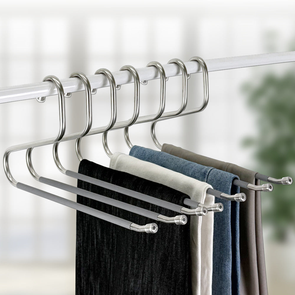 OLG 8mm Stainless Steel Pants Hangers – Ultra-Strong, Non-Slip, V-Hook Design (10-Pack)