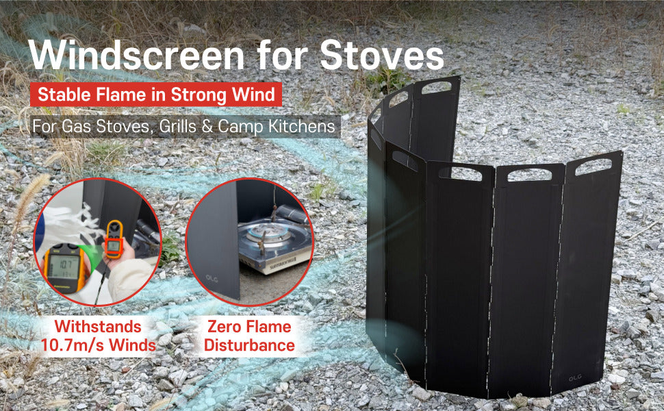 OLG Camp Stove Windscreen 23.6 inch Camping Shield (Tinplate) Wind Screen for Stoves