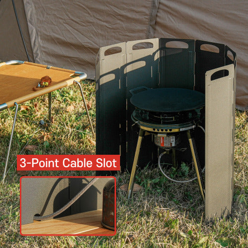 OLG Camp Stove Windscreen 23.6 inch Camping Shield (Tinplate) Wind Screen for Stoves