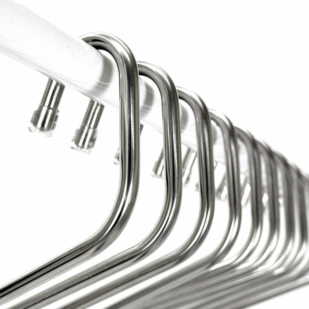 OLG 8mm Stainless Steel Pants Hangers – Ultra-Strong, Non-Slip, V-Hook Design (10-Pack)