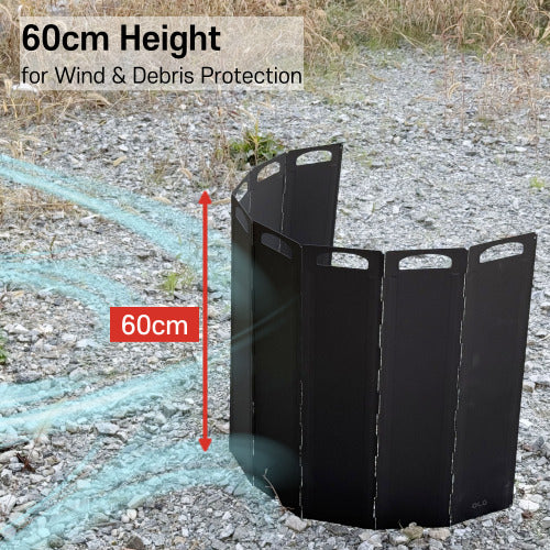OLG Camp Stove Windscreen 23.6 inch Camping Shield (Tinplate) Wind Screen for Stoves