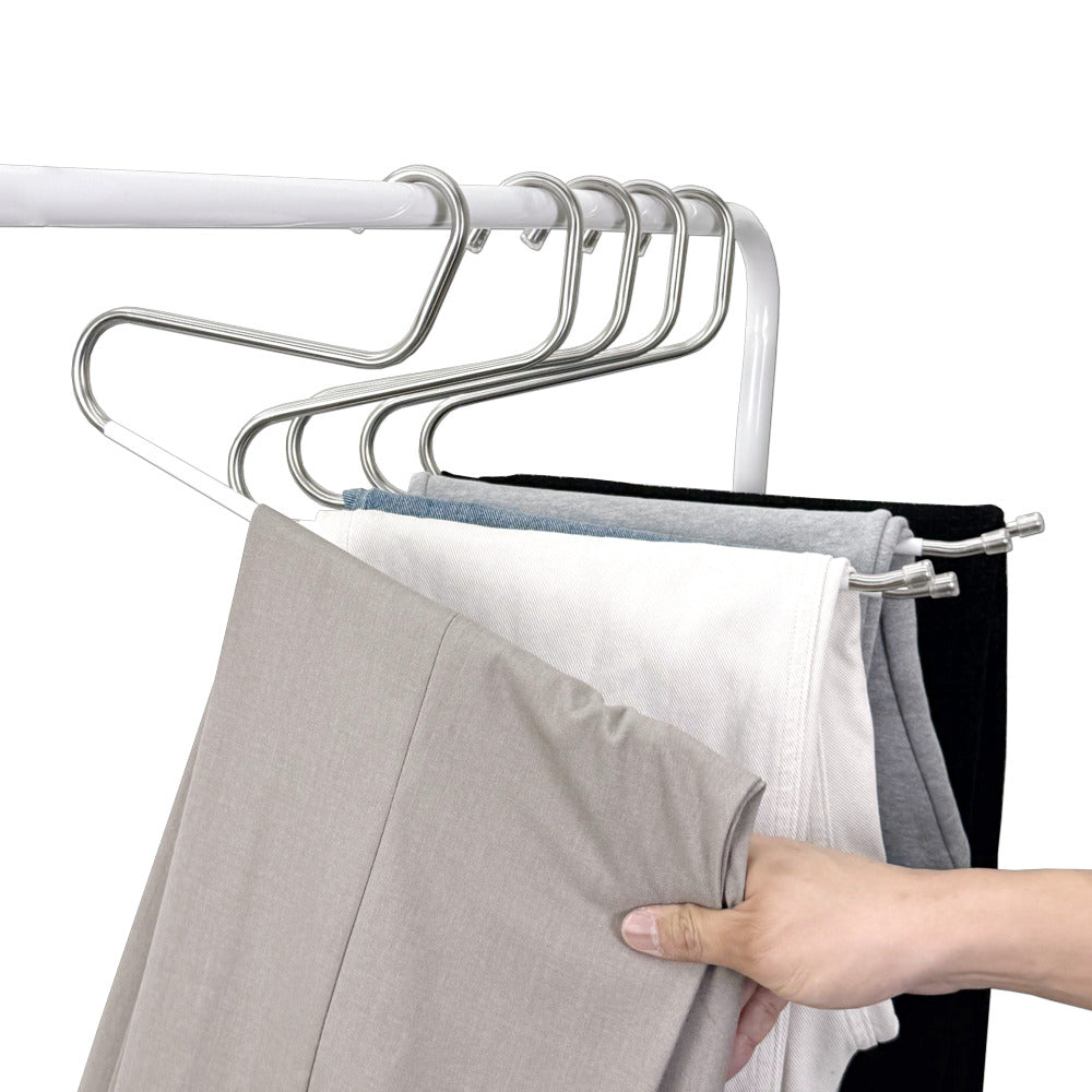 OLG 8mm Stainless Steel Pants Hangers – Ultra-Strong, Non-Slip, V-Hook Design (10-Pack)