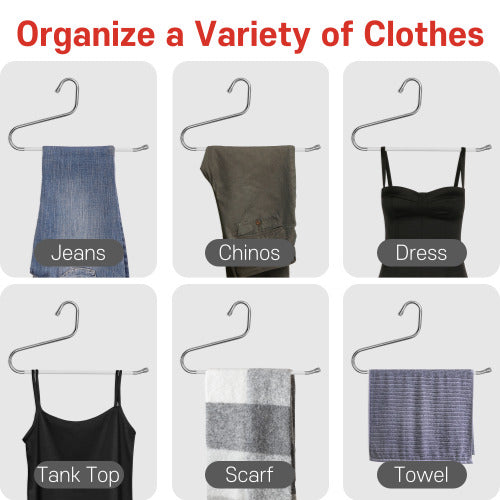 OLG 8mm Stainless Steel Pants Hangers – Ultra-Strong, Non-Slip, V-Hook Design (10-Pack)