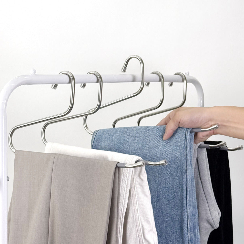 OLG 8mm Stainless Steel Pants Hangers – Ultra-Strong, Non-Slip, V-Hook Design (10-Pack)