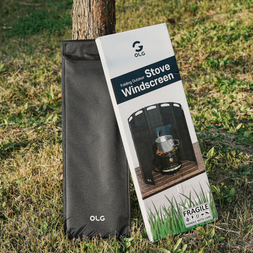 OLG Camp Stove Windscreen 23.6 inch Camping Shield (Tinplate) Wind Screen for Stoves