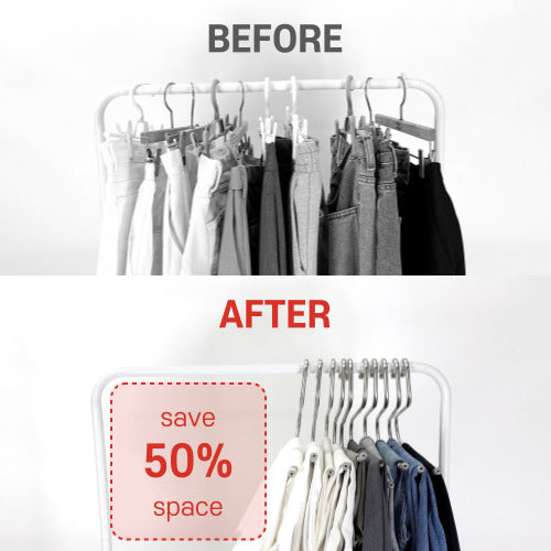 OLG 8mm Stainless Steel Pants Hangers – Ultra-Strong, Non-Slip, V-Hook Design (10-Pack)