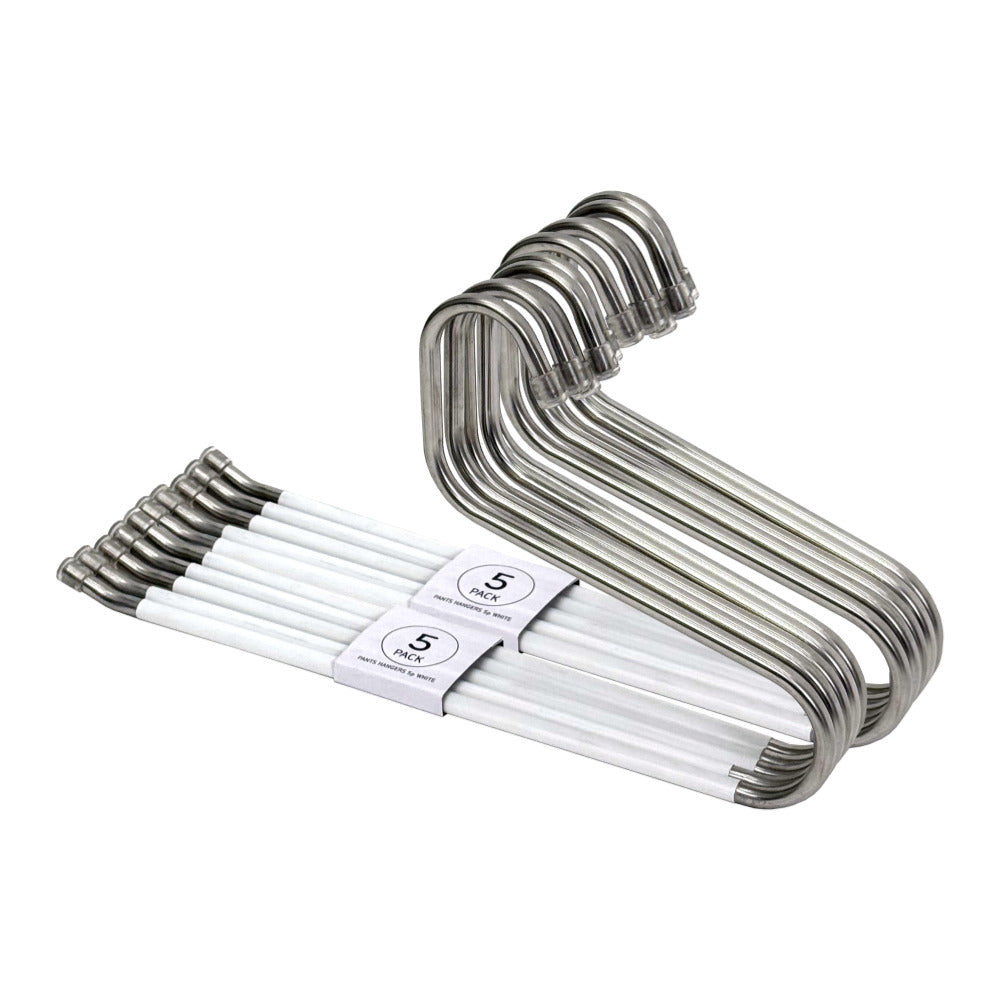 OLG 8mm Stainless Steel Pants Hangers – Ultra-Strong, Non-Slip, V-Hook Design (10-Pack)