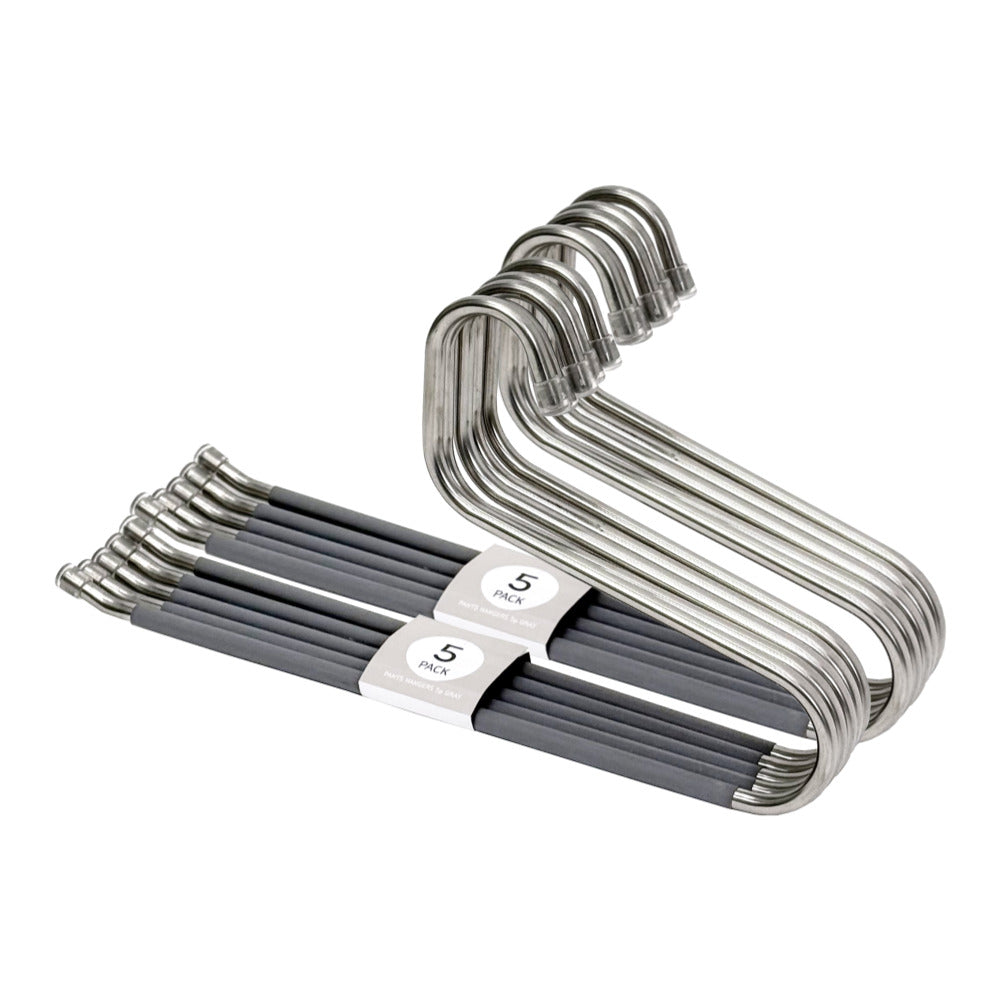 OLG 8mm Stainless Steel Pants Hangers – Ultra-Strong, Non-Slip, V-Hook Design (10-Pack)