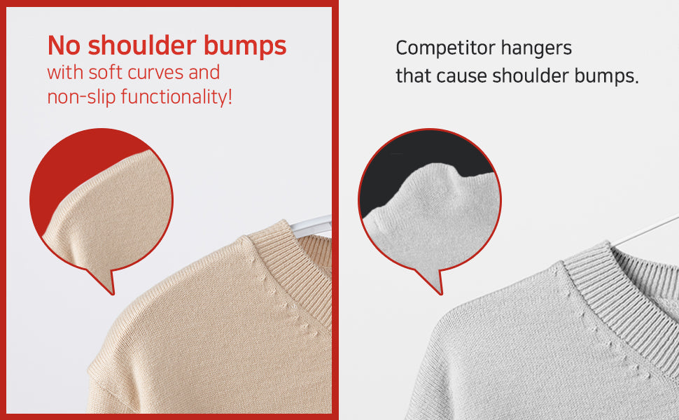 OLG No Bump Hangers – Slip-Resistant, 360° Swivel, Wardrobe-Friendly Design