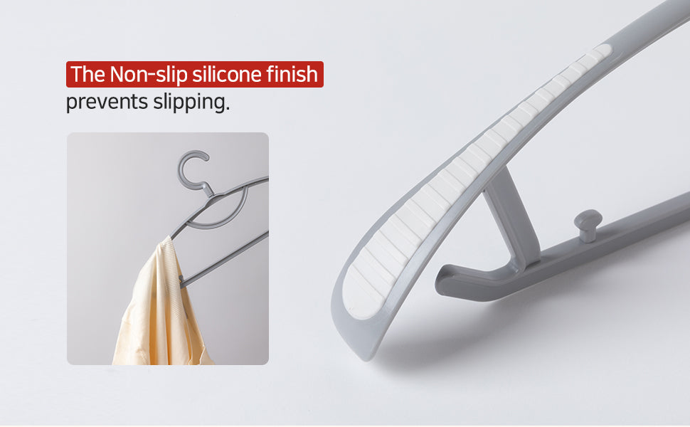 OLG No Bump Hangers – Slip-Resistant, 360° Swivel, Wardrobe-Friendly Design