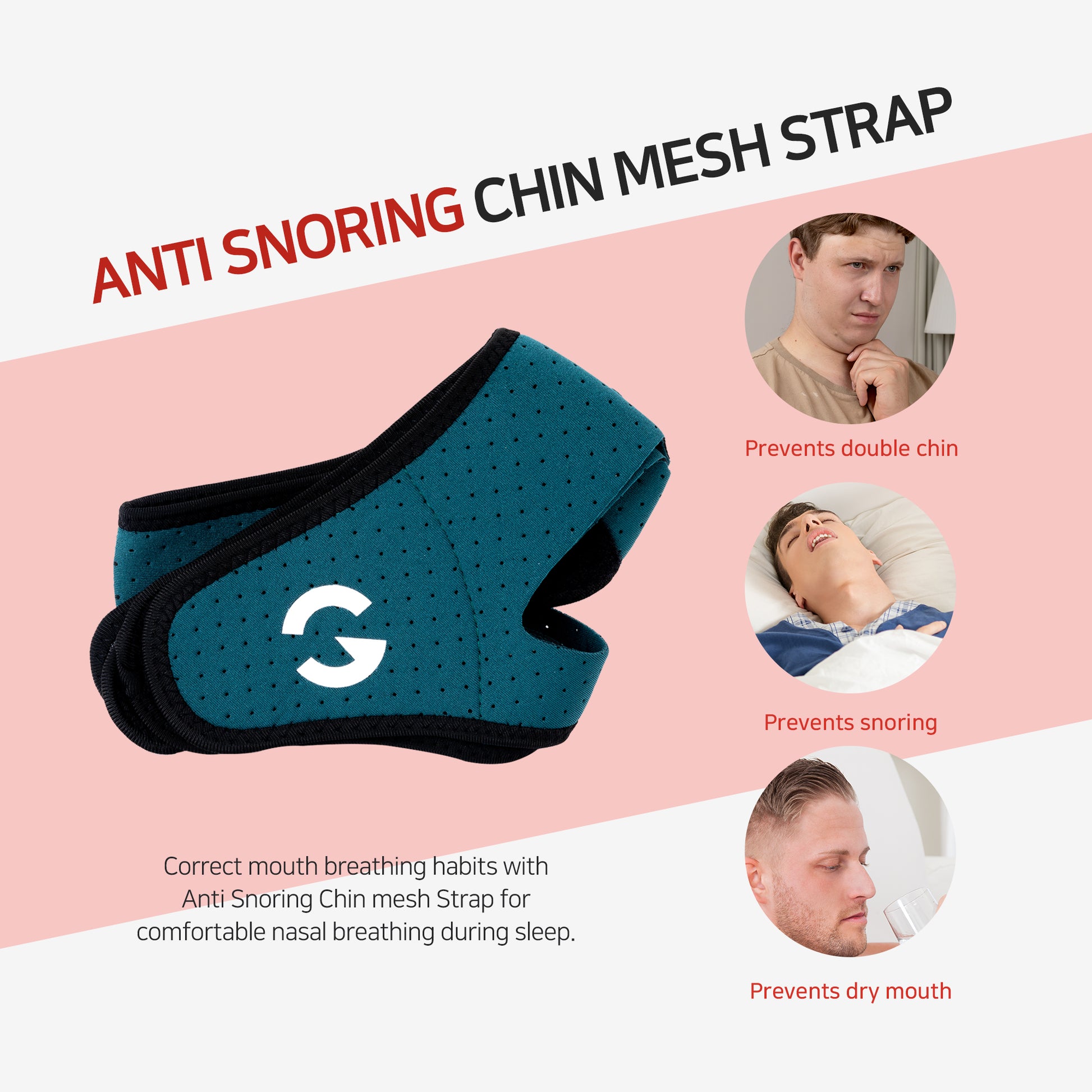 OLG Anti-Snore Chin Strap – CPAP Friendly, Breathable Mesh Support for Restful Sleep