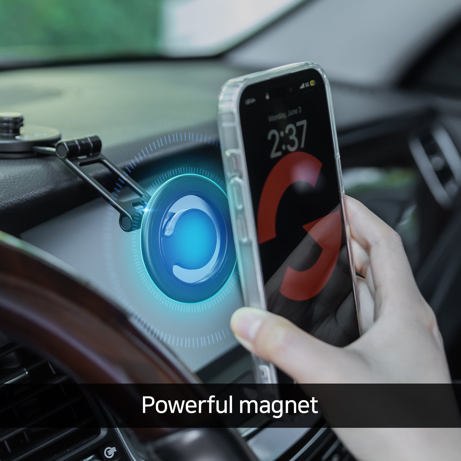 OLG 720 Magnetic Car Phone Mount – MagSafe Ready, 360° Rotate & 4000G Strong Hold